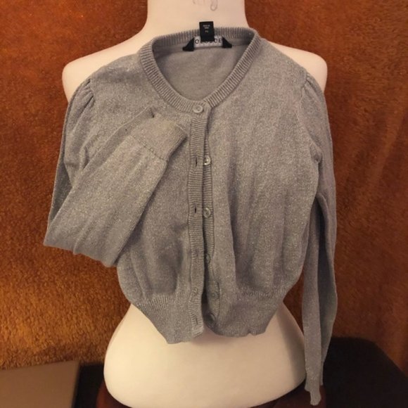 Sliver Metallic George Cardigan Size XS 4/5 - Picture 4 of 4
